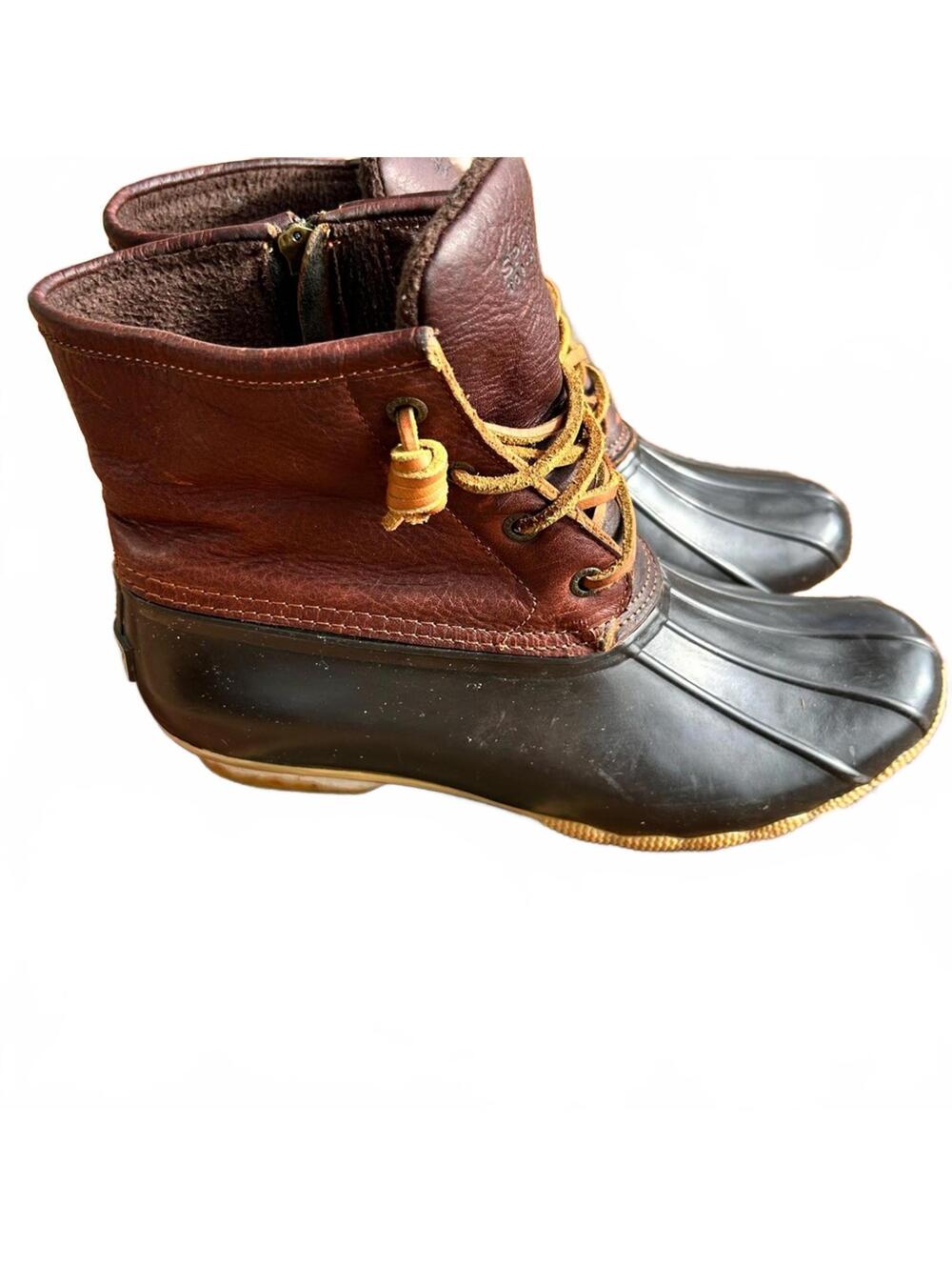 Sperry Saltwater Duck Waterproof Rubber Boot | Dark Brown | Women's Size 8.5